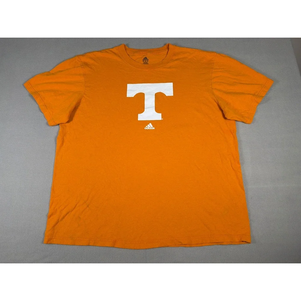Adidas Tennessee Volunteers Mens 2XL Orange T-Shirt NCAA Vols Logo Short Sleeve‎
